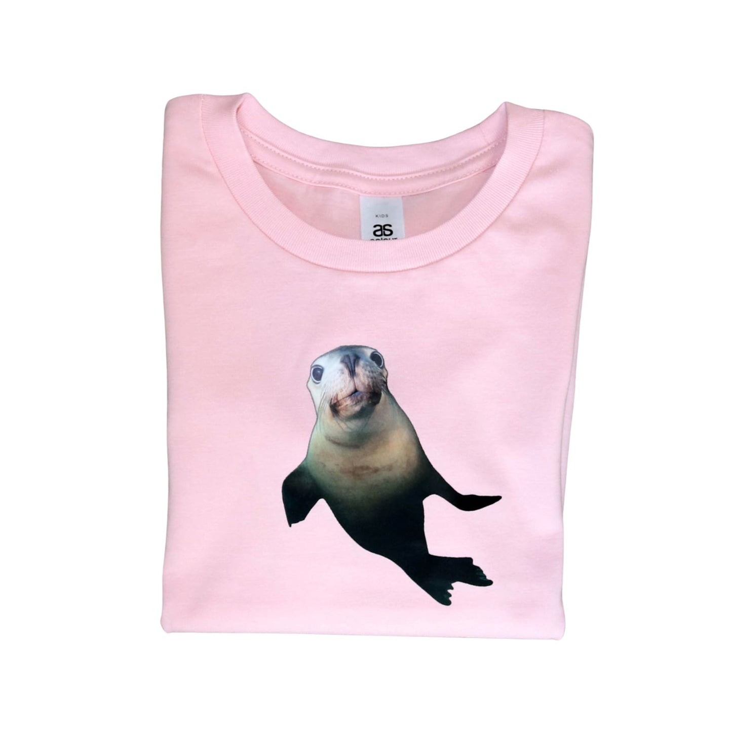 Kids T Shirt - Sea lion on Miami Pink