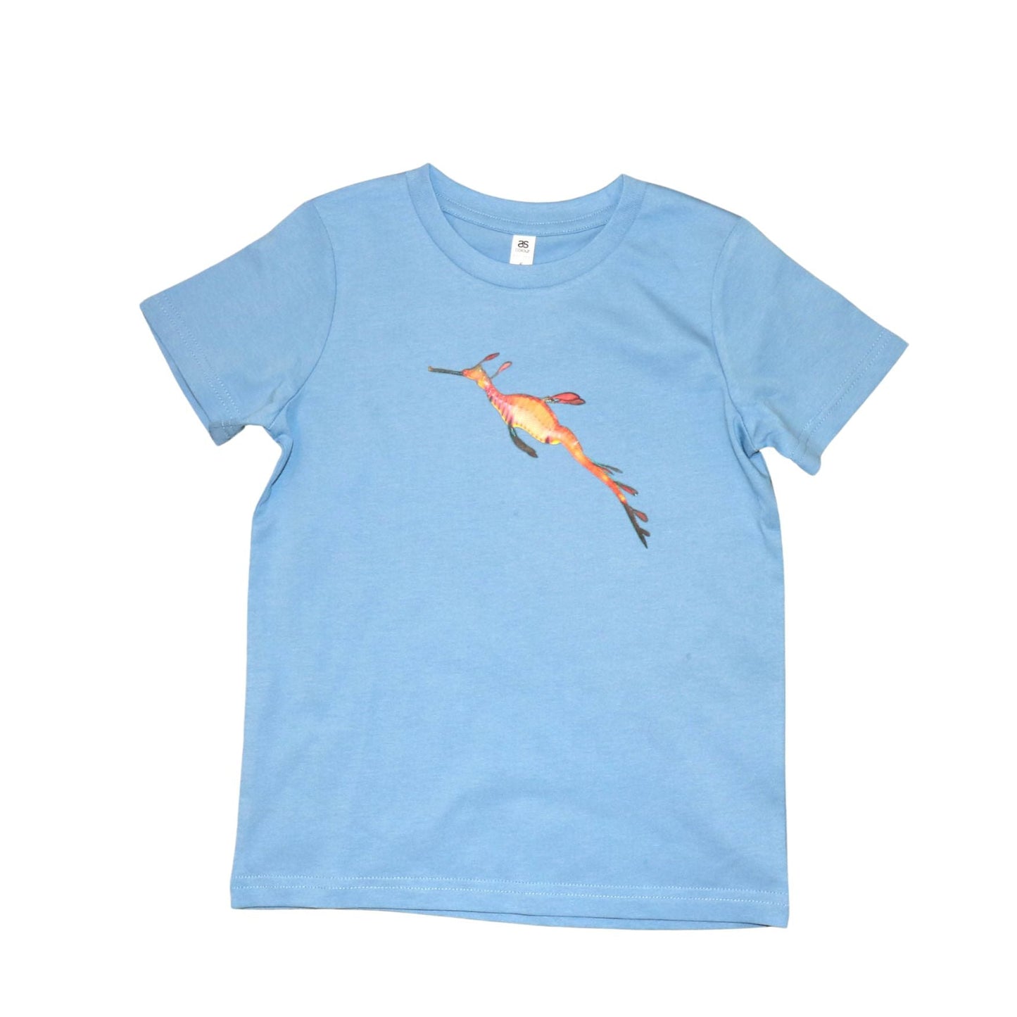 Kids T Shirt - Weedy Seadragon on Blue - Benni Marine Designs