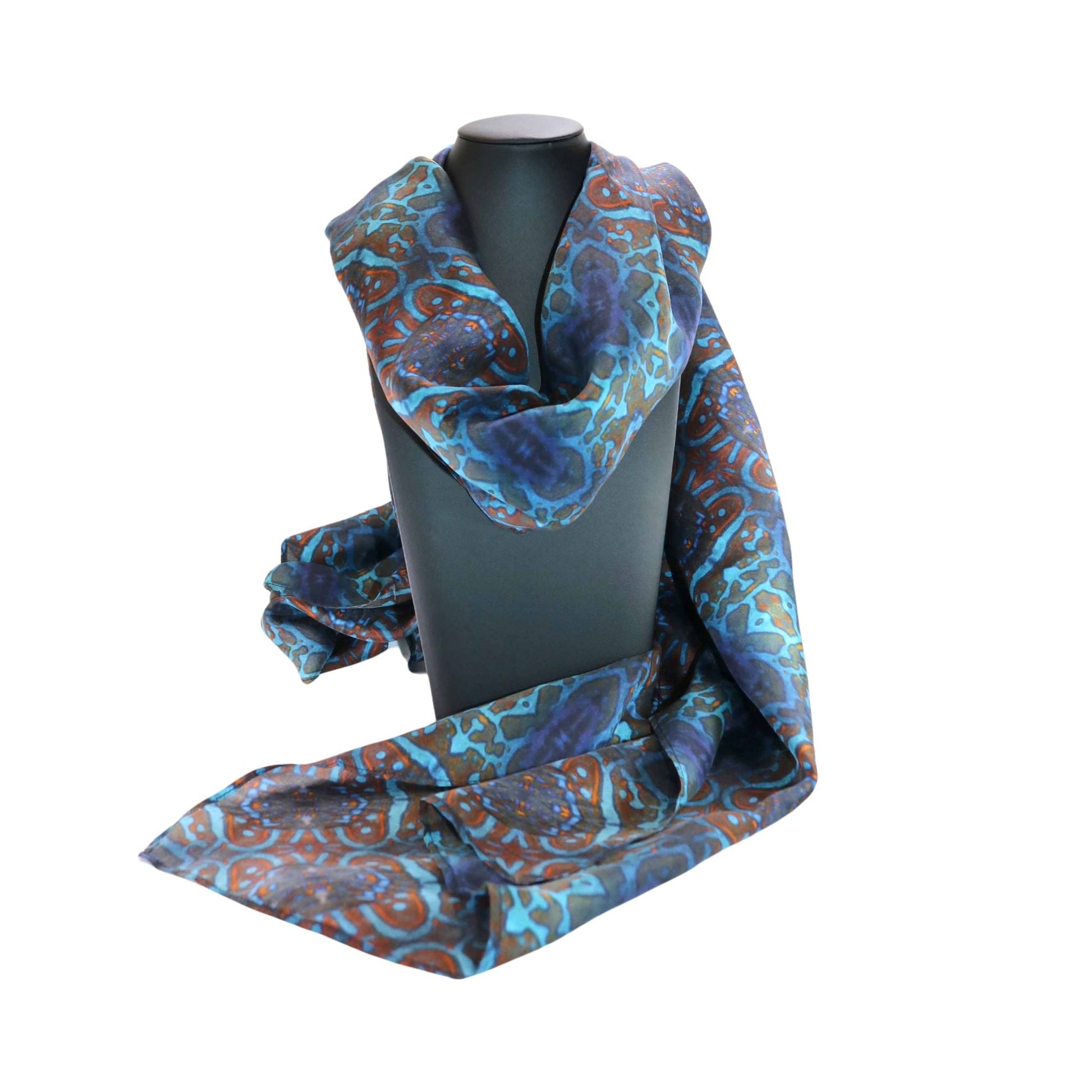 Peached Silk Scarf - Tropical Delight - Benni Marine Designs