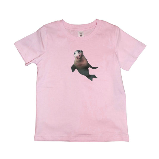 Kids T Shirt - Sea lion on Miami Pink