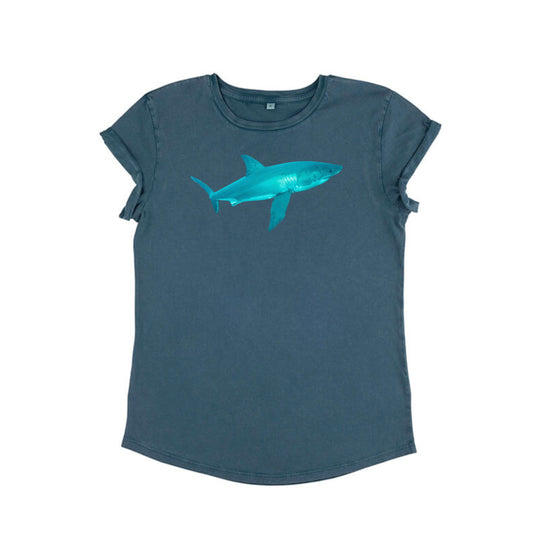 Ladies T Shirt - Shark on Denim