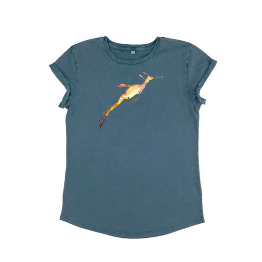 Ladies T Shirt - Weedy Seadragon on Denim