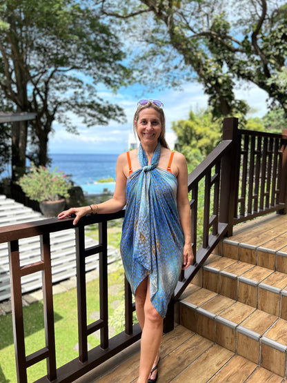 Bamboo Sarong - Ocean with Amber