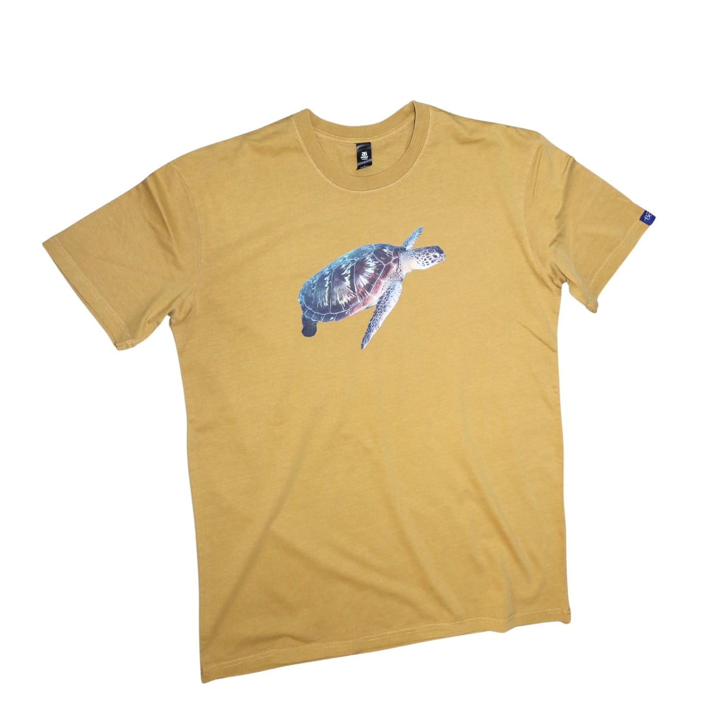 Unisex T Shirt - Turtle on mustard - Benni Marine Designs