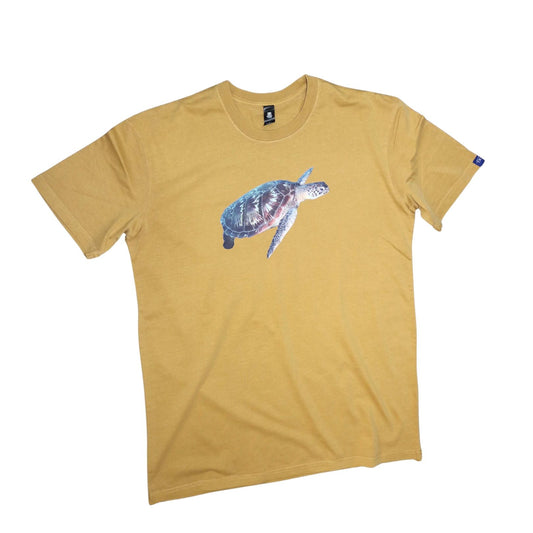 Unisex T Shirt - Turtle on mustard - Benni Marine Designs